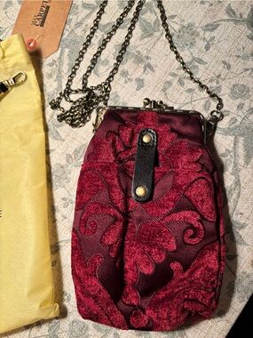Red Kiss Lock Carpet Bag Small Purse